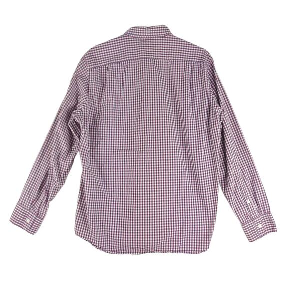 J CREW Men's L Red White Blue Plaid Check Long Sleeve Button Down Dress Shirt - Picture 2 of 5